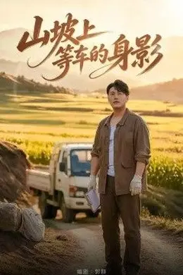山坡上等车的身影海报图片